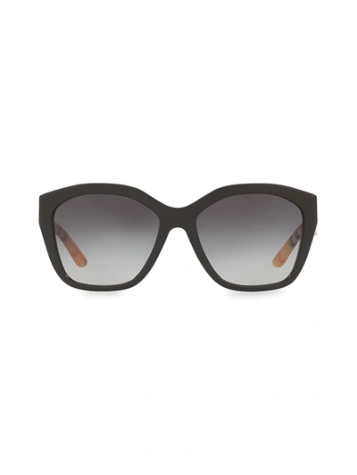 Burberry 57mm Irregular Square Sunglasses In Black Grey
