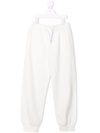 Fendi Kids' Embossed-logo Track Trousers In White