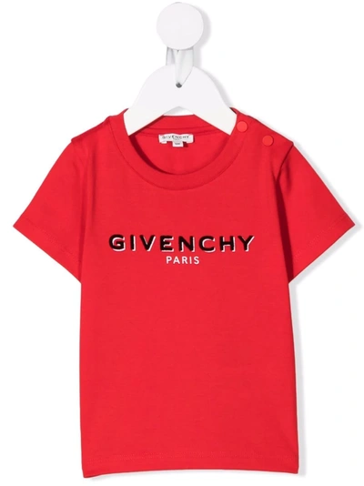Givenchy Babies' Logo印花t恤 In Red
