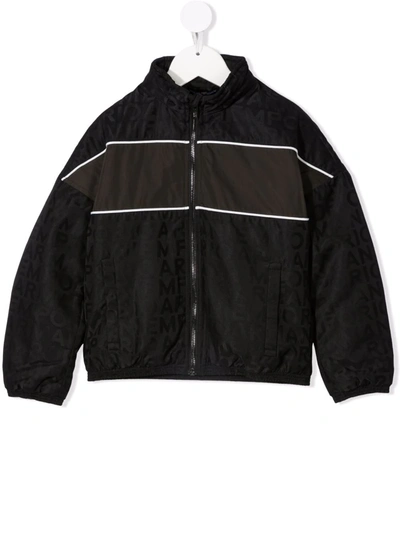 Emporio Armani Kids' Contrast-trim Jacket In Black