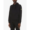 Stone Island Brand-patch Long-sleeved Cotton-jersey Hoody In Black
