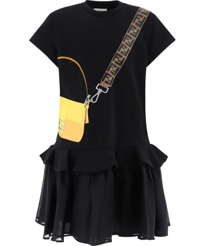 Fendi Kids Baguette Print T In Black