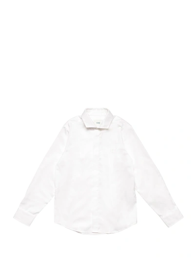 Fendi Kids Logo Embroidered Shirt In White