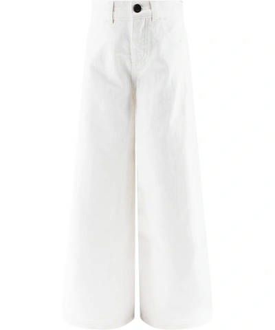 Fendi Kids Wide Leg Jeans In White