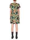 La Doublej Mini Flared Dress With Deco Print In Multicolour