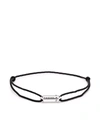 Le Gramme 3g Polished Sterling Silver Black Cord Bracelet Segment In 银色