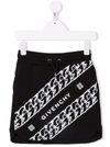 GIVENCHY CHAIN-PRINT JERSEY SKIRT