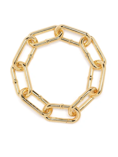 Bottega Veneta Golden Sterling Silver Anchor Chain Bracelet In Yellow Gold