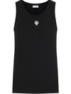 Dolce & Gabbana Black Embroidered Logo Tank Top In Nero