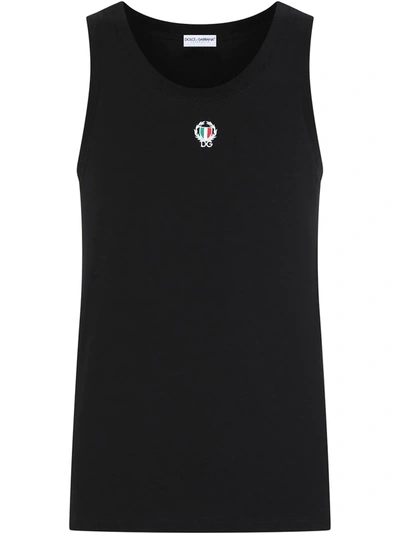 Dolce & Gabbana Black Embroidered Logo Tank Top