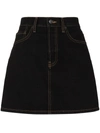 Wardrobe.nyc High-waisted Denim Mini Skirt In Blau