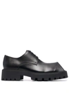 Balenciaga Rhino Square-toe Leather Derby Shoes In Schwarz