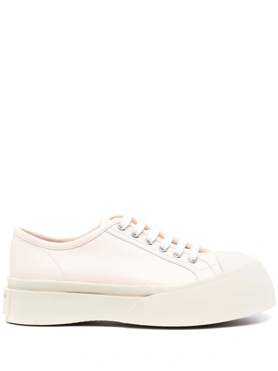 Marni Off-white Canvas Pablo Sneakers In Pink
