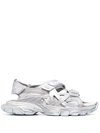 Balenciaga Track Touch-strap Sandals In Silber