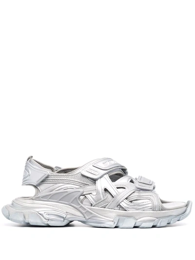 Balenciaga Track Touch-strap Sandals In Grey