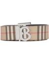 Burberry Beige Vintage Check E-canvas Monogram Tb Belt In Neutrals