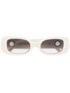 Linda Farrow Eyelet-embellished Oval-frame Sunglasses In Weiss