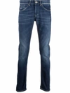 Dondup Stonewashed Mid-rise Jeans In Blau
