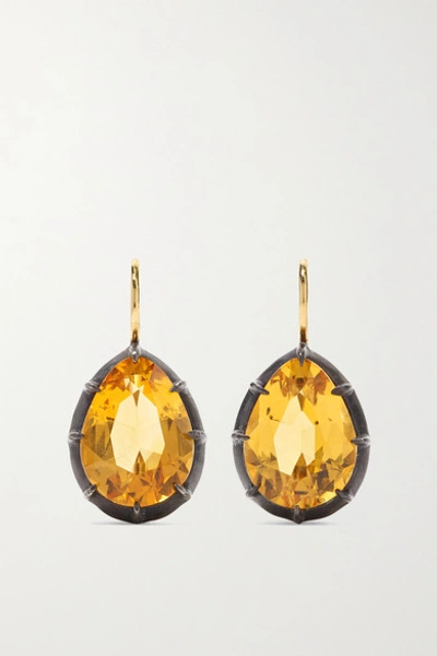 Fred Leighton Collection 18-karat Gold, Sterling Silver And Topaz Earrings