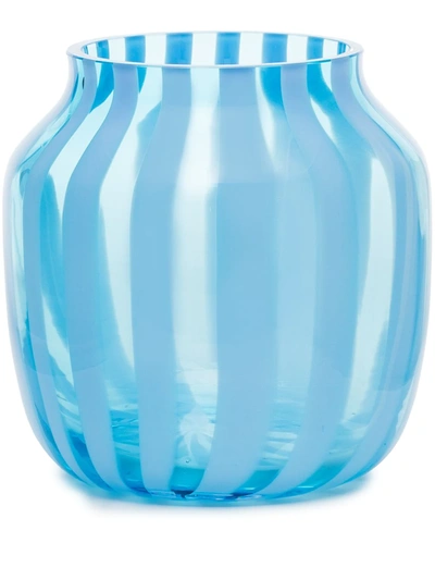 Hay Juice Striped Vase In Blue
