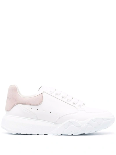 Alexander Mcqueen White & Pink Oversized Court Sneakers In White,pink