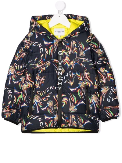 Givenchy Kids' 抽象印花蓬松外套 In Multicolor
