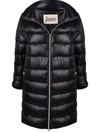 Herno Ultralight Zipped Quilted Coat In Black