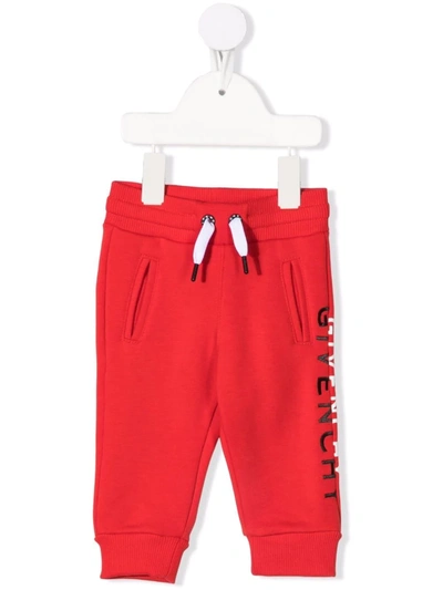 Givenchy Babies' Logo-print Tracksuit Bottoms In Red