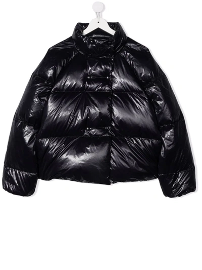 Emporio Armani Kids' Quilted Down Puffer Jacket In 蓝色