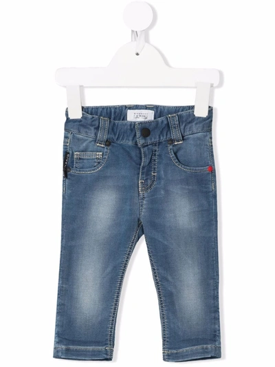 Givenchy Babies' Rear-logo Stonewashed Jeans In Denim