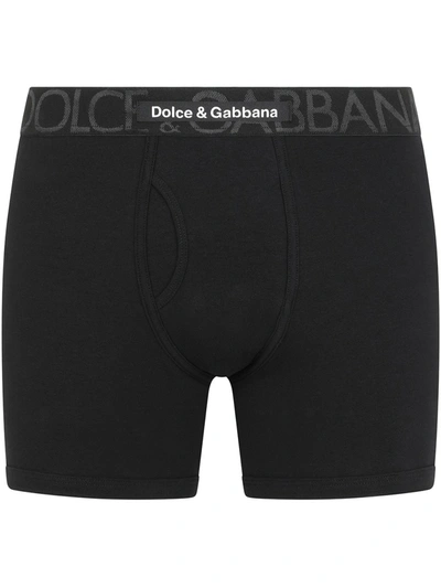 Dolce & Gabbana Logo-waistband Boxers In Black
