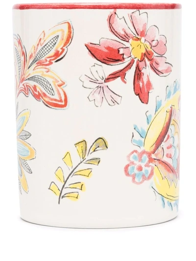 Etro Home Floral-print Toothbrush Holder In White