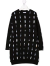 Marcelo Burlon County Of Milan Feather-print Sweatshirt Dress In Black