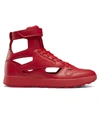 Maison Margiela Men's X Reebok Classic Leather Tabi High-top Sneakers In Rosso