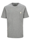 GOLDEN GOOSE MELANGE GRAY STAR COLLECTION T-SHIRT WITH GOLD STAR ON THE FRONT,GMP00880P00019360311