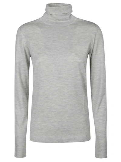 Brunello Cucinelli Plain Turtleneck Sweater In Grigio Chiaro