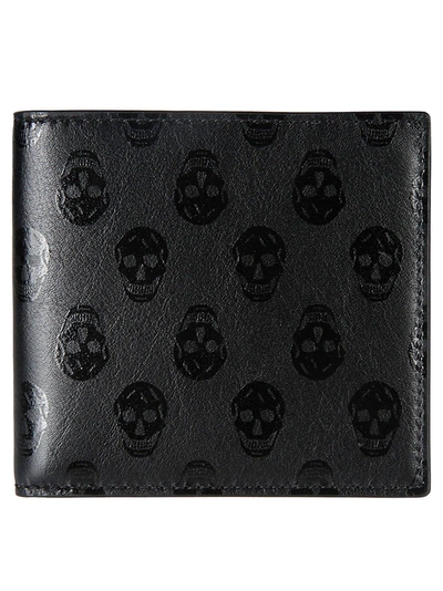 Alexander Mcqueen 8cc Biker Billfold Wallet In Black