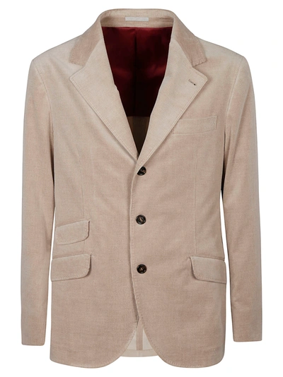 Brunello Cucinelli Three Pocket Knit Blazer In Marrone