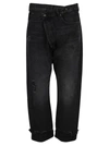 R13 CROSSOVER CROPPED JEANS,R13W2048394JAKEBLACK