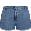 STELLA MCCARTNEY LIGHT-BLUE SHORTS FOR GIRL WITH BUTTERFLY,602726 SQK97 4145