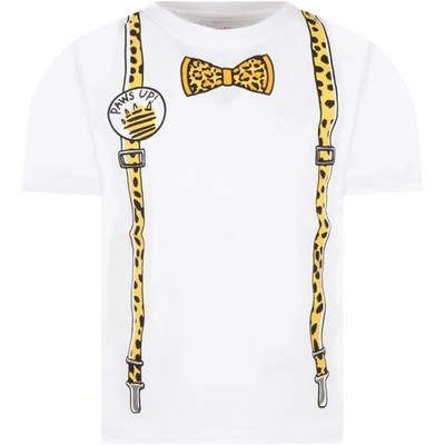 Stella Mccartney Kids' Leopard Suspenders-print T-shirt In White