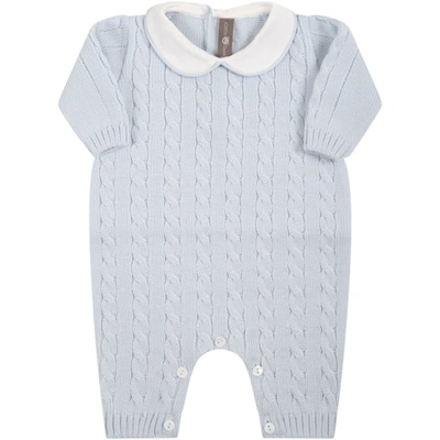 Little Bear Light Blue Babygrow For Babyboy With Writing