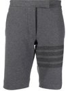 THOM BROWNE 4-BAR 条纹斜纹布短裤