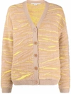 Stella Mccartney Women's Oversized Animal-patterned Wool-blend Cardigan In Nude
