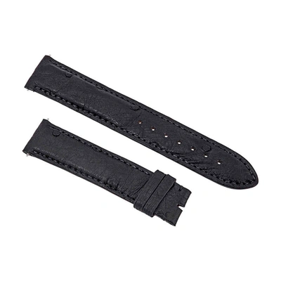 Hadley Roma Matte Black Ostrich Leather Strap