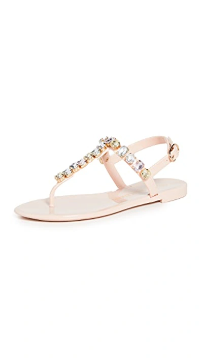 Stuart Weitzman Jaide Crystal-embellished Pvc Sandals In Beige