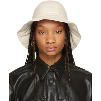 Nanushka Off-white Vegan Leather Cameron Bucket Hat