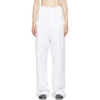 DION LEE WHITE EYELET TIE PARACHUTE TROUSERS