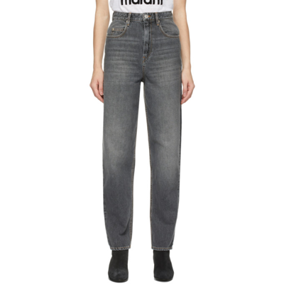 Isabel Marant Étoile Tilorsy High Waist Straight Denim Jeans In Grey