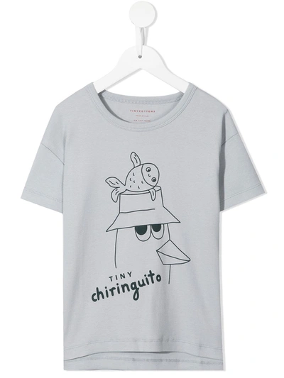 Tiny Cottons Kids' Friends Print T-shirt In Grey